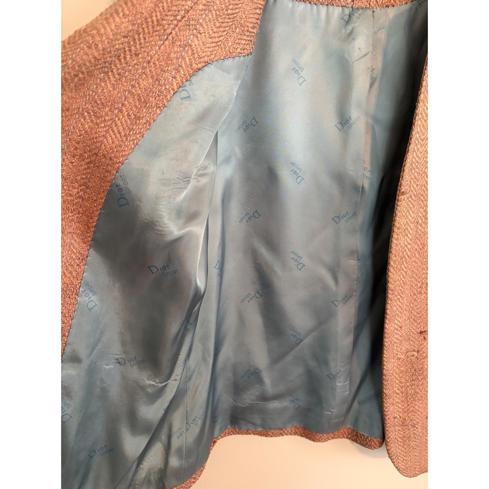 Vtg Dior Sport Tweed Blazer Herringbone Christian Dior *Read* - Picture 10 of 13